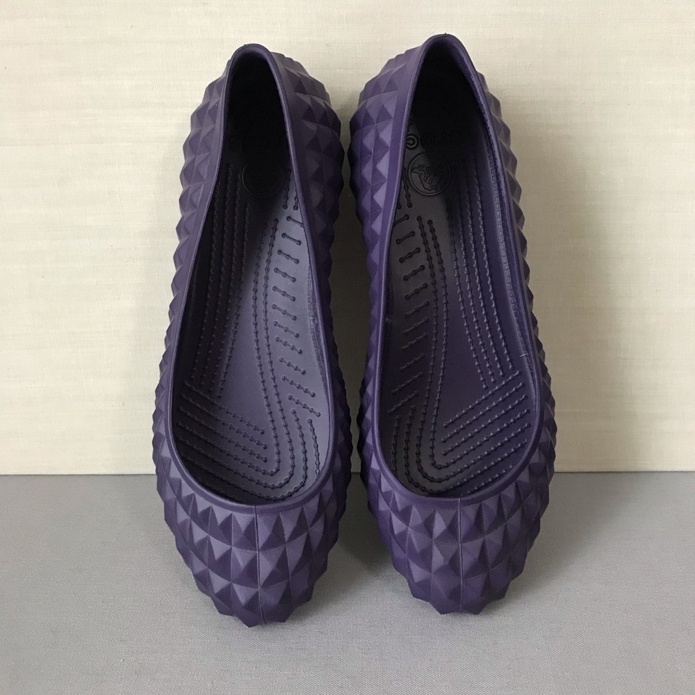 Purple CROCS Ballet Flats with Pyramid Texture